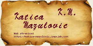 Katica Mazulović vizit kartica